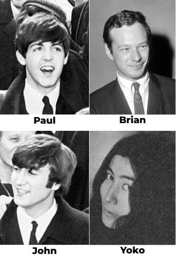 Paul, John, Brian y Yoko