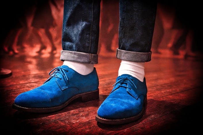 No pises mis zapatos de gamuza azul