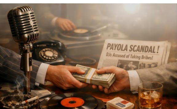 Un DJ recibiendo un fajo de billetes