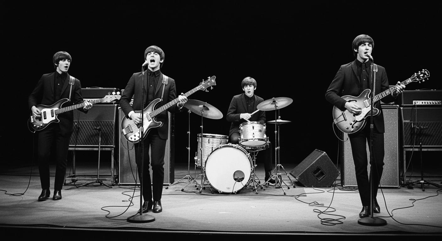 Banda beat tocando en el escenario
