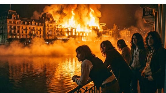 El grupo viendo el incendio