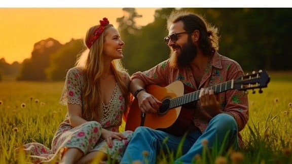 Pareja hippie